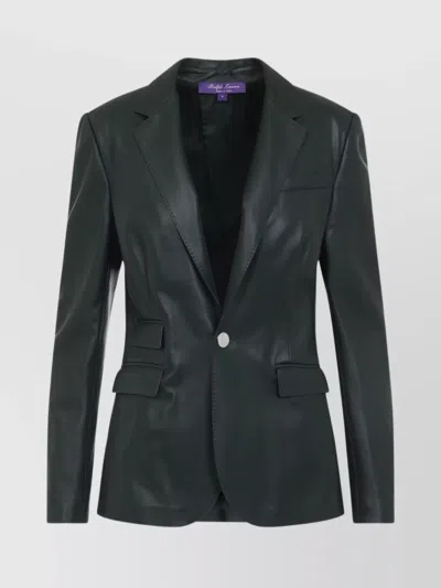 Ralph Lauren Parker Blazer Lamb Leather Jacket In Green