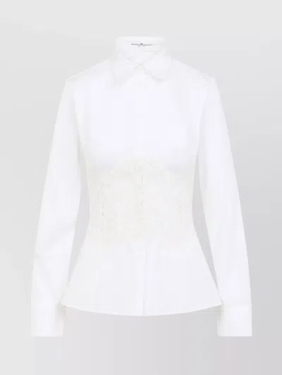Ermanno Scervino Cotton Shirt Lace Detailing In White