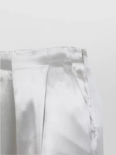 Alberta Ferretti High-waisted Silver Trousers With Tailored Fit In Gray