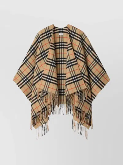Burberry Check Wool Cashmere Cape Accessories