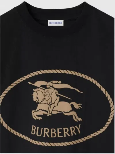 Burberry Cotton T-shirt With Knight Stamp In Black