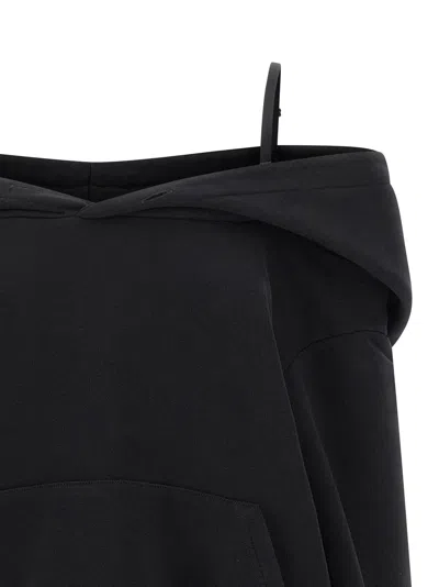 Mm6 Maison Margiela Mm6 By Maison Margiela Off-the-shoulder Cotton Sweatshirt In Black