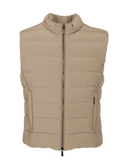 Moorer Oliver-kn Gilet Senza Maniche Trap Microf Jackets Beige In Brown