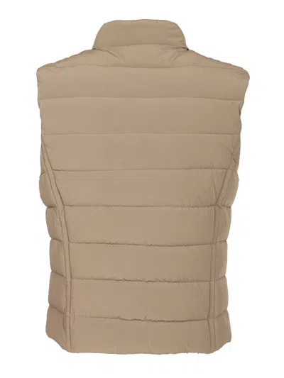 Moorer Oliver-kn Gilet Senza Maniche Trap Microf Jackets Beige In Brown