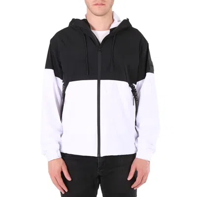 Calvin Klein Men's Black Color Block Windbreaker With Shadow Logo In Multi