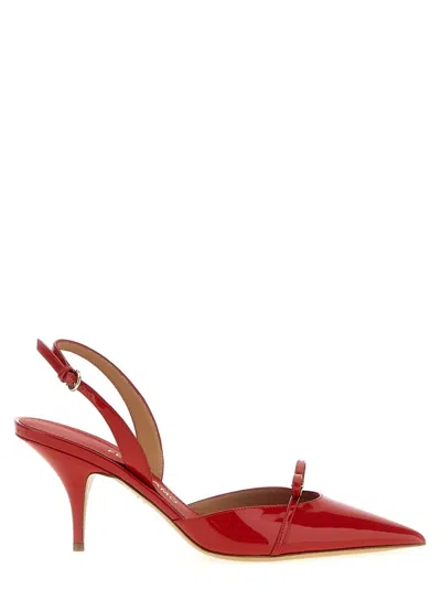Ferragamo Mini Bow Red Patent Sling-back Pumps In Red
