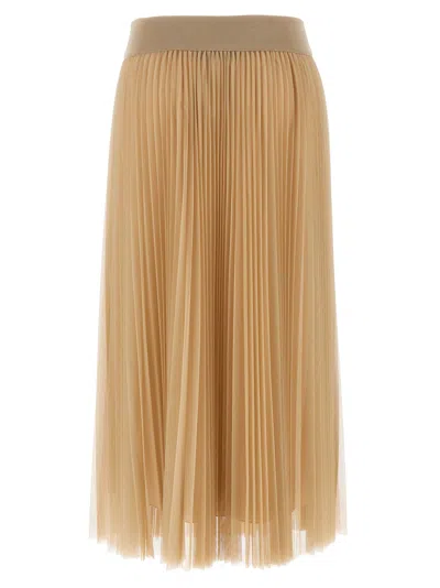 Fabiana Filippi Pleated Tulle A-line Midi Skirt In Pink