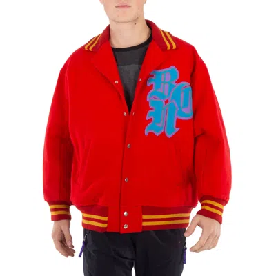 Kolor Beacon Men's Red Stadium Varsity Blouson Jacket In Red