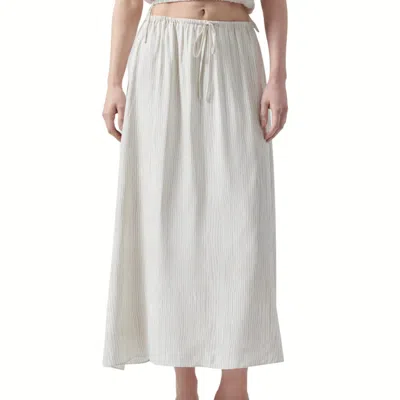 Atm Anthony Thomas Melillo Combo Silk Charmeuse Skirt In Beach Pebble In White