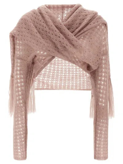 Fabiana Filippi Scarf Cardigan Sweaters And Cardigans Pink