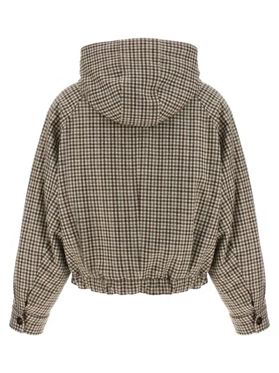 Brunello Cucinelli Shiny Zipper Pull Casual Jackets And Parka Beige