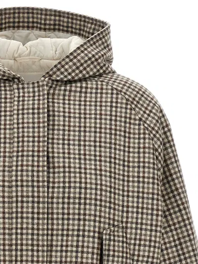 Brunello Cucinelli Shiny Zipper Pull Casual Jackets And Parka Beige