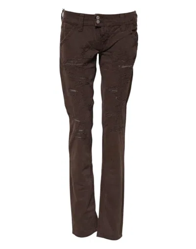 Cycle Brown Cotton Low Waist Skinny Casual Jeans In Brown
