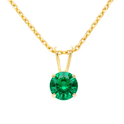 Superjeweler 1 Carat Gemstone Solitaire Pendant Necklace In Gold With Free Chain - Multiple Gemstone Options Avai