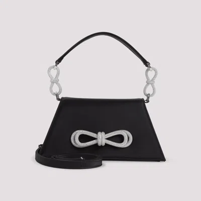 Mach&mach Samatha Double Bow Satin Shoulder Bag Women In Black