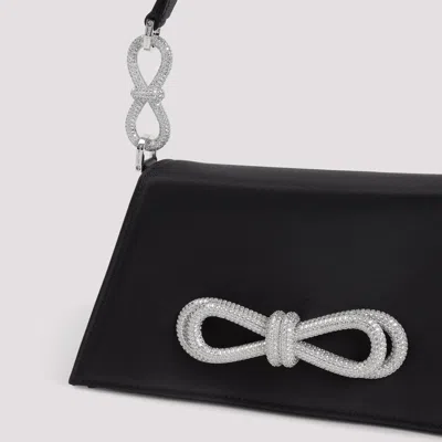 Mach&mach Samatha Double Bow Satin Shoulder Bag Women In Black