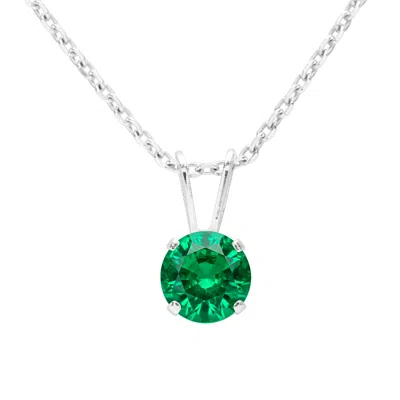 Superjeweler 1 Carat Gemstone Solitaire Pendant Necklace In Gold With Free Chain - Multiple Gemstone Options Avai