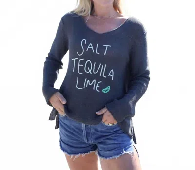 Wooden Ships Salt/tequila/lime Vneck Sweater In Charcoal