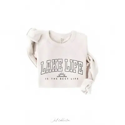 Oat Collective Lake Life Is The Best Life Graphic Sweatshirt In Heather Dust