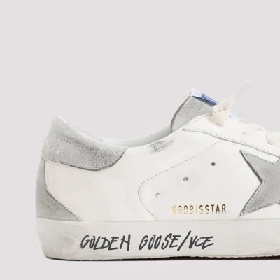 Golden Goose Super-star Nappa Upper Nabuk Star Suede Tongue Heel And Spur In White