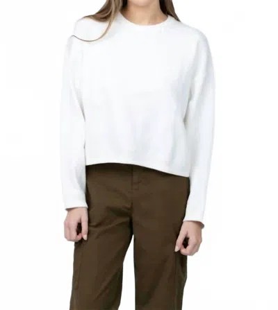 White + Warren Superfine Organic Cotton Easy Sweatshirt In White In White