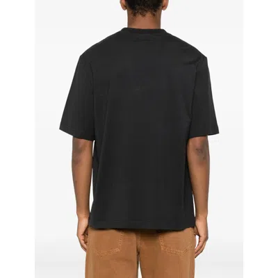 Jacquemus Mens Dark Navy Logo-embroidered Cotton T-shirt In Black