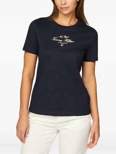 Tommy Hilfiger Regenerative Cotton T-shirt In Blue