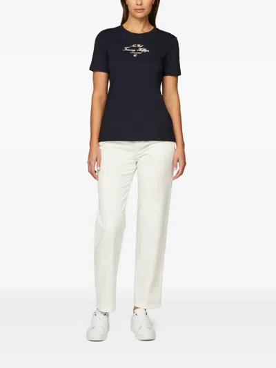 Tommy Hilfiger Regenerative Cotton T-shirt In Blue