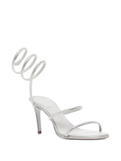 René Caovilla Rene Caovilla Embellished Satin Cleo Sandals In Silver