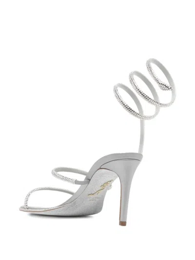 René Caovilla Rene Caovilla Embellished Satin Cleo Sandals In Silver