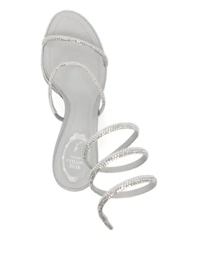 René Caovilla Rene Caovilla Embellished Satin Cleo Sandals In Silver