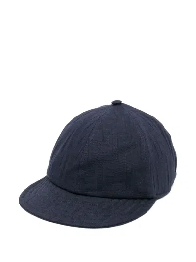 Fendi Monogram-pattern Baseball Cap In Blue
