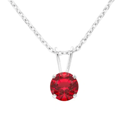 Superjeweler 1 Carat Gemstone Solitaire Pendant Necklace In Gold With Free Chain - Multiple Gemstone Options Avai