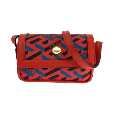 Pre-owned Versace Blue Color Leather Shoulder Bag () In Multi