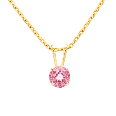 Superjeweler 1/2 Carat Gemstone Solitaire Pendant Necklace In Gold With Free Chain - Multiple Gemstone Options Av
