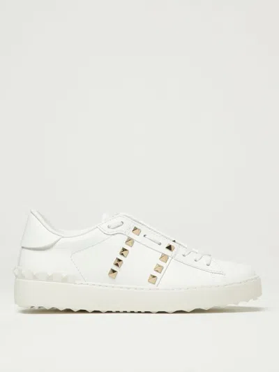 Valentino Garavani White Leather Rockstud Untitled Sneakers