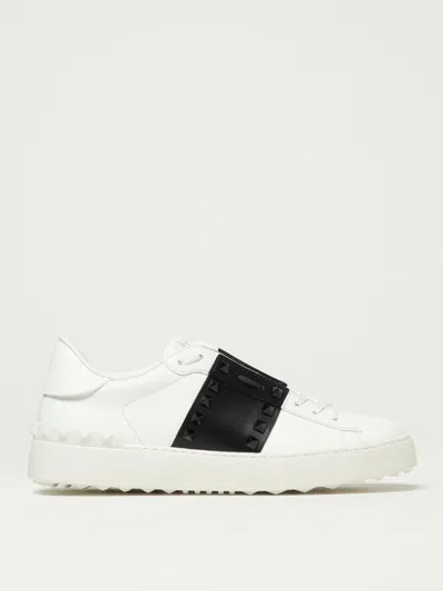 Valentino Garavani White Sneakers With Rockstud Detail And Contrasting Band In Leather Woman