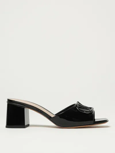 Valentino Garavani Vlogo Signature Slide Sandals In Black