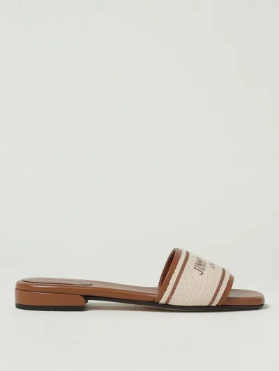 Jimmy Choo Joa Leather Flat Sandals With Round Toe