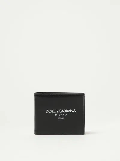 Dolce & Gabbana Logo Leather Card Holder In Blue
