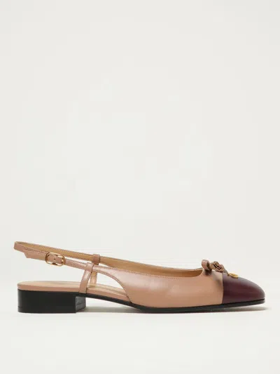 Valentino Valet Du Roi Leather Slingback Ballerina Flat In Nude