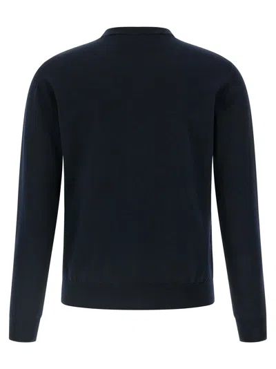 Valentino Wool Crew Neck Sweater In Blue