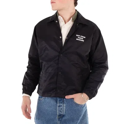 Drôle De Monsieur Black Jacket With Logo In Black