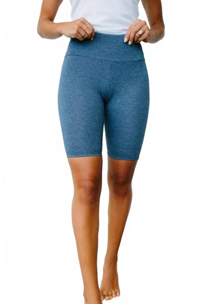 143 Story Aero Biker Shorts In Denim In Blue