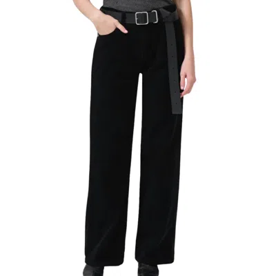 Citizen Of Humanity Annina High Rise Wide Leg 33" Corduroy In Black In Black