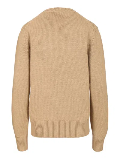 Burberry Wool And Cashmere Sweater With Ekd Knitwear Brown In Neutral
