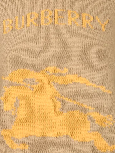 Burberry Wool And Cashmere Sweater With Ekd Knitwear Brown In Neutral