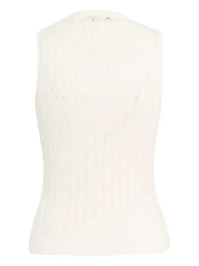 Grifoni Open-knit Sleeveless Tank Top In White