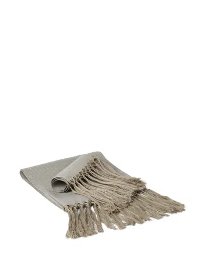 Brunello Cucinelli Chevron Fringe Towels (120cm X 70cm) (set Of Two) In Gray