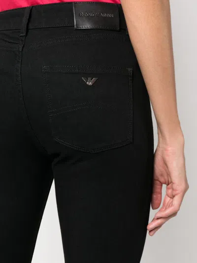 Emporio Armani Slim-fit Stretch Cotton Jeans With Belt Loops In Black